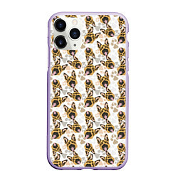 Чехол iPhone 11 Pro матовый Собака - Немецкая Овчарка, цвет: 3D-светло-сиреневый