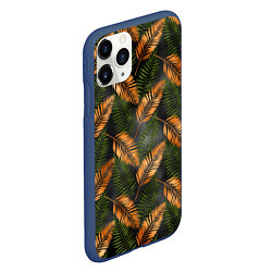 Чехол iPhone 11 Pro матовый Африканские листья, цвет: 3D-тёмно-синий — фото 2