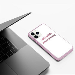 Чехол iPhone 11 Pro матовый I NEED A HUGe amount of money, цвет: 3D-розовый — фото 2