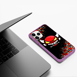 Чехол iPhone 11 Pro матовый GEOMETRY DASH PATTERN DEMON, цвет: 3D-фиолетовый — фото 2