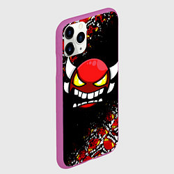 Чехол iPhone 11 Pro матовый GEOMETRY DASH PATTERN DEMON, цвет: 3D-фиолетовый — фото 2
