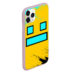 Чехол iPhone 11 Pro матовый GEOMETRY DASH SMILE БРЫЗГИ КРАСОК, цвет: 3D-розовый — фото 2