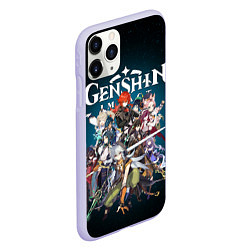 Чехол iPhone 11 Pro матовый GENSHIN IMPACT HEROES SPACE, цвет: 3D-светло-сиреневый — фото 2