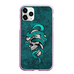 Чехол iPhone 11 Pro матовый SKULL & SNAKE