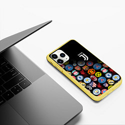 Чехол iPhone 11 Pro матовый JUVENTUS LOGOBOMBING SPORT, цвет: 3D-желтый — фото 2