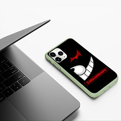 Чехол iPhone 11 Pro матовый Черная половина Монокума - Danganronpa, цвет: 3D-салатовый — фото 2