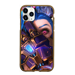 Чехол iPhone 11 Pro матовый JINX ПРИКРЫВАЕТ ЛИЦО LOL, цвет: 3D-коричневый