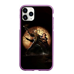 Чехол iPhone 11 Pro матовый Букер и Элизабет Арт, цвет: 3D-фиолетовый