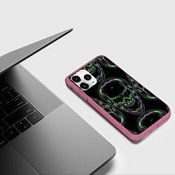 Чехол iPhone 11 Pro матовый Skulls vanguard pattern 2077, цвет: 3D-малиновый — фото 2