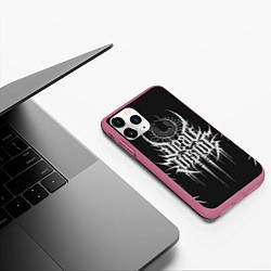 Чехол iPhone 11 Pro матовый Dead Inside Мрак, цвет: 3D-малиновый — фото 2