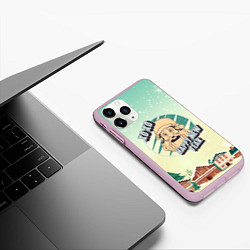 Чехол iPhone 11 Pro матовый !Хо Хо!, цвет: 3D-розовый — фото 2