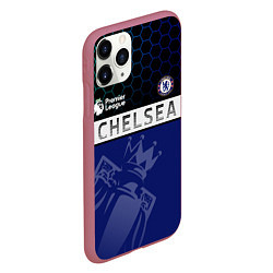 Чехол iPhone 11 Pro матовый FC Chelsea London ФК Челси Лонон, цвет: 3D-малиновый — фото 2