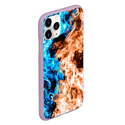 Чехол iPhone 11 Pro матовый Огненное пламя, цвет: 3D-сиреневый — фото 2