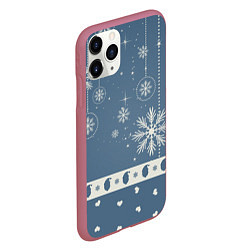 Чехол iPhone 11 Pro матовый Капелька новогоднего настроения, цвет: 3D-малиновый — фото 2