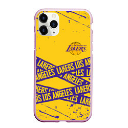 Чехол iPhone 11 Pro матовый LAKERS SPORT LINE STYLE NBA, цвет: 3D-розовый