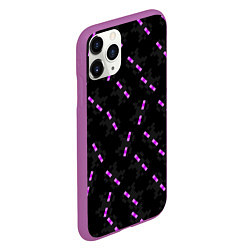 Чехол iPhone 11 Pro матовый ЛИЦО ЭНДЕРМЕНА, МАЙНКРАФТ, цвет: 3D-фиолетовый — фото 2