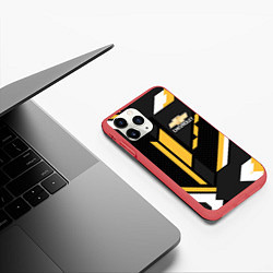 Чехол iPhone 11 Pro матовый CHEVROLET GEOMETRY LINES SPORT, цвет: 3D-красный — фото 2