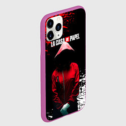 Чехол iPhone 11 Pro матовый Бумажный дом Человек закрывает лицо, цвет: 3D-фиолетовый — фото 2