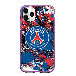 Чехол iPhone 11 Pro матовый PSG БРЫЗГИ КРАСОК СПОРТ, цвет: 3D-фиолетовый