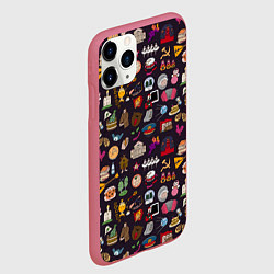 Чехол iPhone 11 Pro матовый Российская история и русская культура паттерн, цвет: 3D-малиновый — фото 2