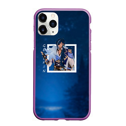 Чехол iPhone 11 Pro матовый Кэйа, Геншин импакт Genshin Impact, цвет: 3D-фиолетовый