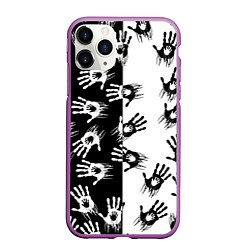 Чехол iPhone 11 Pro матовый Death Stranding паттерн логотипов, цвет: 3D-фиолетовый