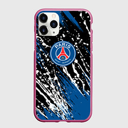 Чехол iPhone 11 Pro матовый PSG футбольный клуб, цвет: 3D-малиновый