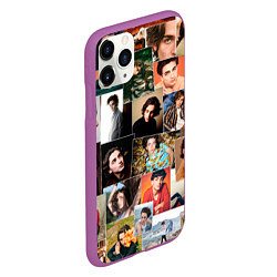 Чехол iPhone 11 Pro матовый Тимоти цветной коллаж, цвет: 3D-фиолетовый — фото 2