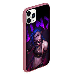 Чехол iPhone 11 Pro матовый JINX ARCANE НАДПИСЬ LEAGUE OF LEGENDS, цвет: 3D-малиновый — фото 2