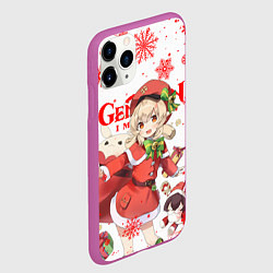 Чехол iPhone 11 Pro матовый КЛИ НОВОГОДНЯЯ, ГЕНШИН ИМПАКТ НОВЫЙ ГОД 2022, цвет: 3D-фиолетовый — фото 2