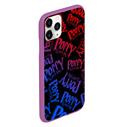 Чехол iPhone 11 Pro матовый POPPY PLAYTIME LOGO NEON, ХАГИ ВАГИ, цвет: 3D-фиолетовый — фото 2