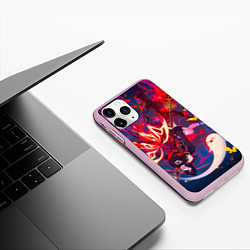 Чехол iPhone 11 Pro матовый Ху тао Летит вниз с призраком Genshin impact, цвет: 3D-розовый — фото 2