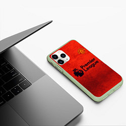 Чехол iPhone 11 Pro матовый MU Manchester United MU, цвет: 3D-салатовый — фото 2