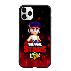 Чехол iPhone 11 Pro матовый ФЭНГ БРАВЛ СТАРС, FANG BRAWL STARS ОГОНЬ, цвет: 3D-черный