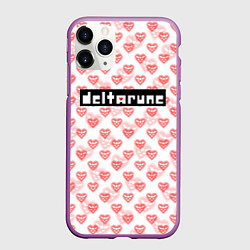 Чехол iPhone 11 Pro матовый DELTARUNE PATTERN LOGO, цвет: 3D-фиолетовый