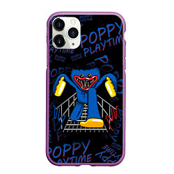 Чехол iPhone 11 Pro матовый Poppy Playtime Скоро напугает, цвет: 3D-фиолетовый