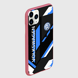 Чехол iPhone 11 Pro матовый VOLKSWAGEN GEOMETRY SPORT, цвет: 3D-малиновый — фото 2