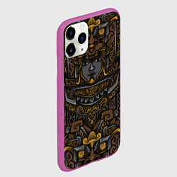 Чехол iPhone 11 Pro матовый Идол Ацтеков, цвет: 3D-фиолетовый — фото 2