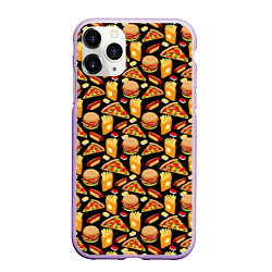 Чехол iPhone 11 Pro матовый Fast Food Фастфуд, цвет: 3D-сиреневый