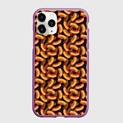 Чехол iPhone 11 Pro матовый Хот-Доги Hot Dogs, цвет: 3D-фиолетовый