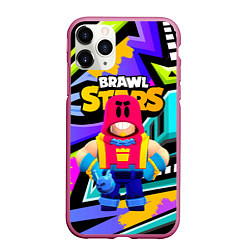 Чехол iPhone 11 Pro матовый GROM BRAWL STARS ГРОМ БРАВЛЫ, цвет: 3D-малиновый