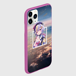 Чехол iPhone 11 Pro матовый Цици Qiqi, Genshin Impact Геншин импакт, цвет: 3D-фиолетовый — фото 2