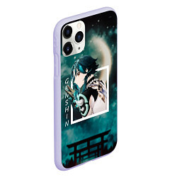 Чехол iPhone 11 Pro матовый Сяо Xiao, Genshin Impact Геншин импакт, цвет: 3D-светло-сиреневый — фото 2