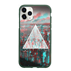 Чехол iPhone 11 Pro матовый Абстракция Свет Пелена, цвет: 3D-темно-зеленый