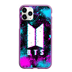 Чехол iPhone 11 Pro матовый НЕОНОВЫЙ БТС NEON BTS, цвет: 3D-фиолетовый