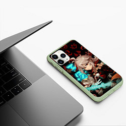 Чехол iPhone 11 Pro матовый КАДЗУХА ГЕРОЙ ГЕНШИН ИМПАКТ GENSHIN IMPACT, цвет: 3D-салатовый — фото 2