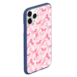 Чехол iPhone 11 Pro матовый Розовые Единороги, цвет: 3D-тёмно-синий — фото 2