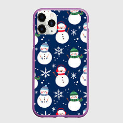 Чехол iPhone 11 Pro матовый НОВЫЙ ГОД 2022 ПАТТЕРН, цвет: 3D-фиолетовый