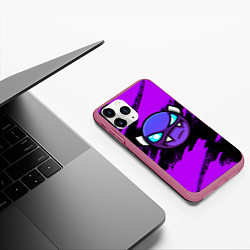 Чехол iPhone 11 Pro матовый Geometry Dash game - Геометри Дэш, цвет: 3D-малиновый — фото 2