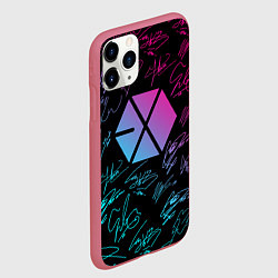 Чехол iPhone 11 Pro матовый EXO BAND НЕОНОВЫЕ АВТОГРАФЫ, цвет: 3D-малиновый — фото 2